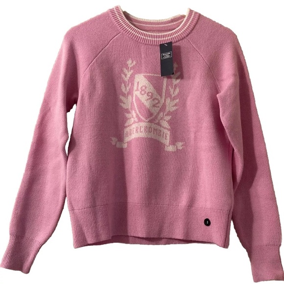 Abercrombie & Fitch Intarsia Varsity Crewneck Women’s Sweater Size Small - Picture 1 of 7